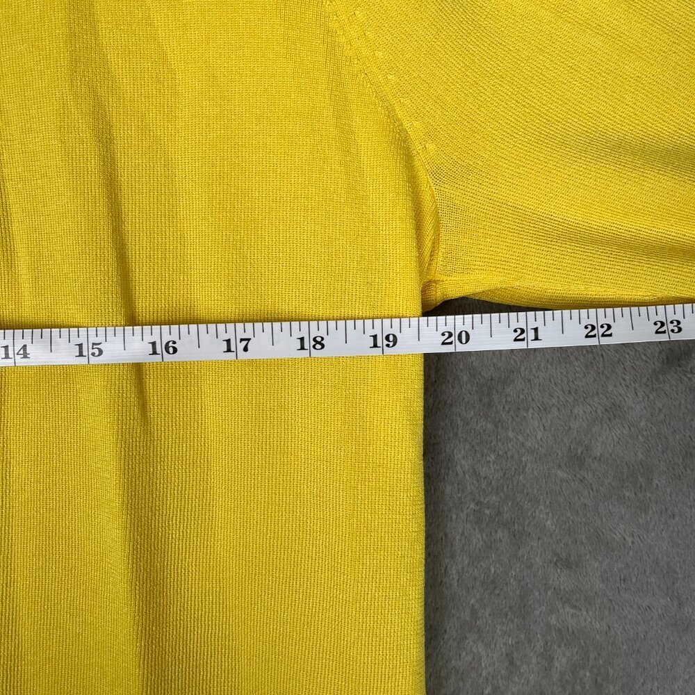Anne Klein Malibu Open Cardigan Women’s S Yellow Knit Lightweight Preppy Casual - Picture 5 of 9